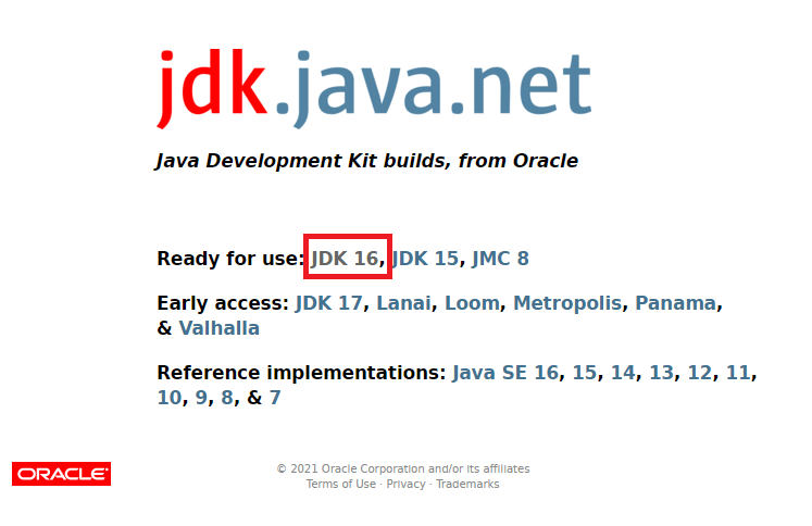 OpenJDKダウンロード手順1
